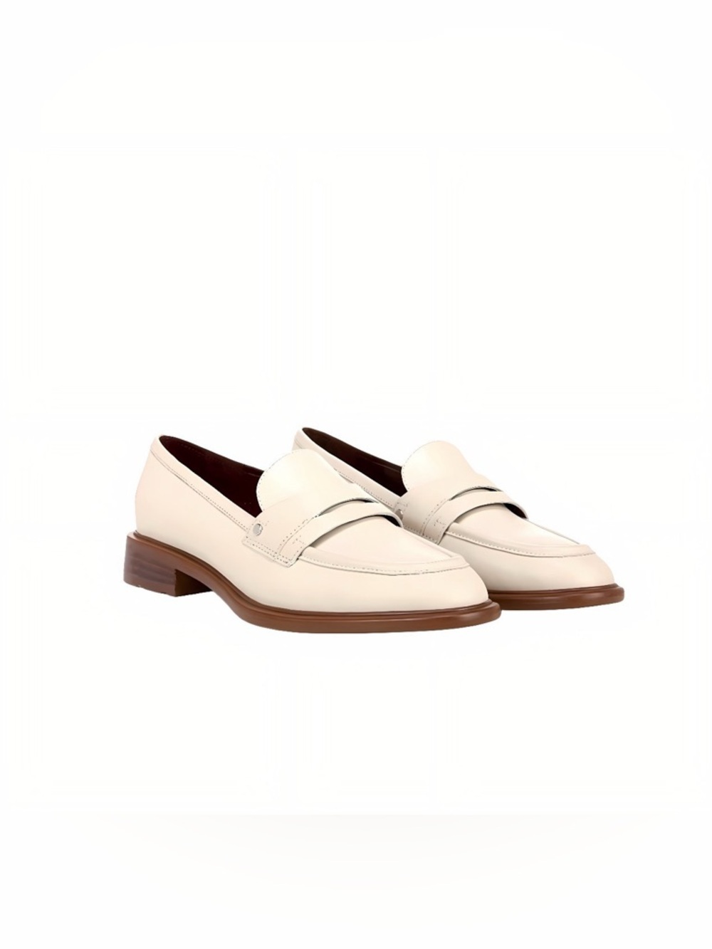 Franco Sarto Ivory Leather Penny Loafers Size 10 NWOT - Picture 10 of 10